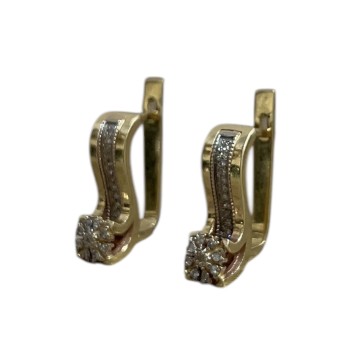 ოქროს საყურე ბრილიანტის თვლებით